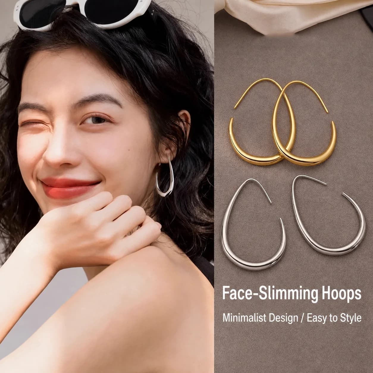 Hoop Earrings Elegant Metal Hoop Earrings Ear Accessories Metal Minimalist Earrings For Friends Gathering Daily Wear Daily