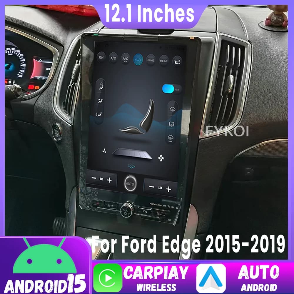 Autoradio Android 15 da 12.1 pollici per Ford Edge 2015-2019, Multimedia Auto con CarPlay, Bluetooth, 4G, WIFI, Stereo e Navigazione GPS