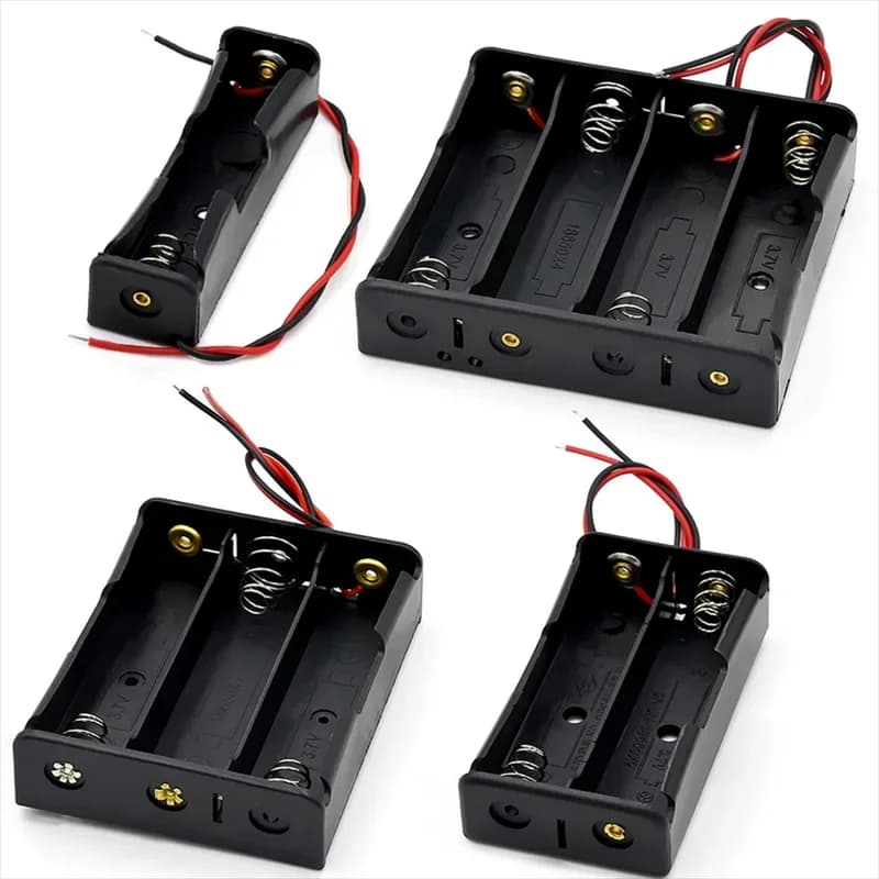 2 PCS di Plastica Nera FAI DA TE Custodia di Immagazzinaggio Della Batteria Clip di Supporto Contenitore 1X 2X 3X 4X 18650 Scatola di Immagazzinaggio Della Batteria caso Filo di Piombo Spille