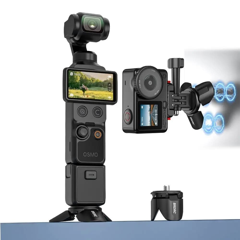 Mini treppiede magnetico, supporto da tavolo leggero e stabile in lega di alluminio per DJI Osmo Pocket 4/3/Action 6/5/Osmo 360/Insta360 X5/X4