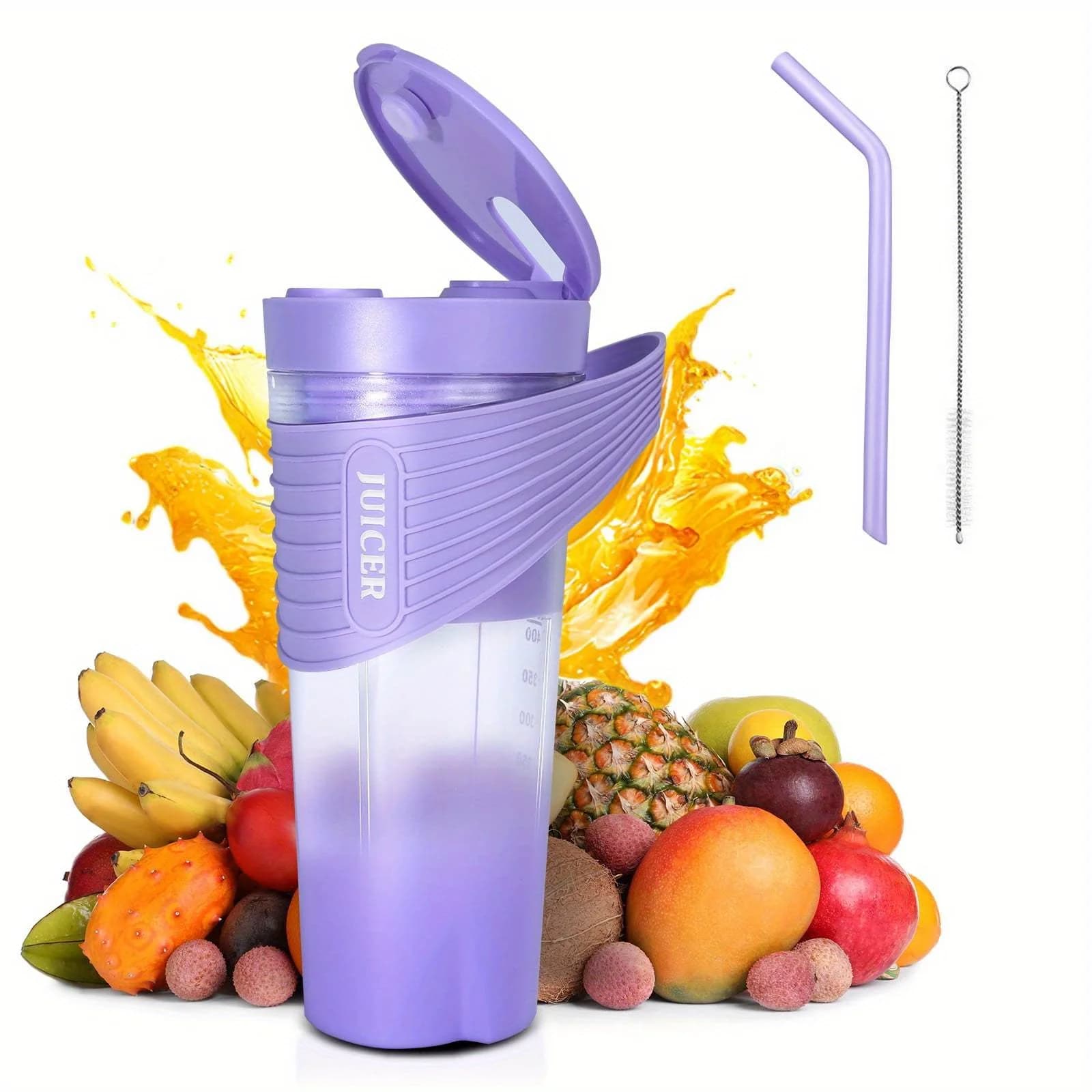 Portable blender, blender for smoothies and smoothies Rechargeable personal blender, mini blender with four ultra sharp blades