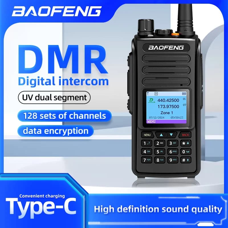Baofeng DMR DM-1702 GPS Dual Mode Walkie Talkie analogico e digitale Livello 1 + 2 Slot doppio tempo VHF 136-174 UHF 400-470 MHz