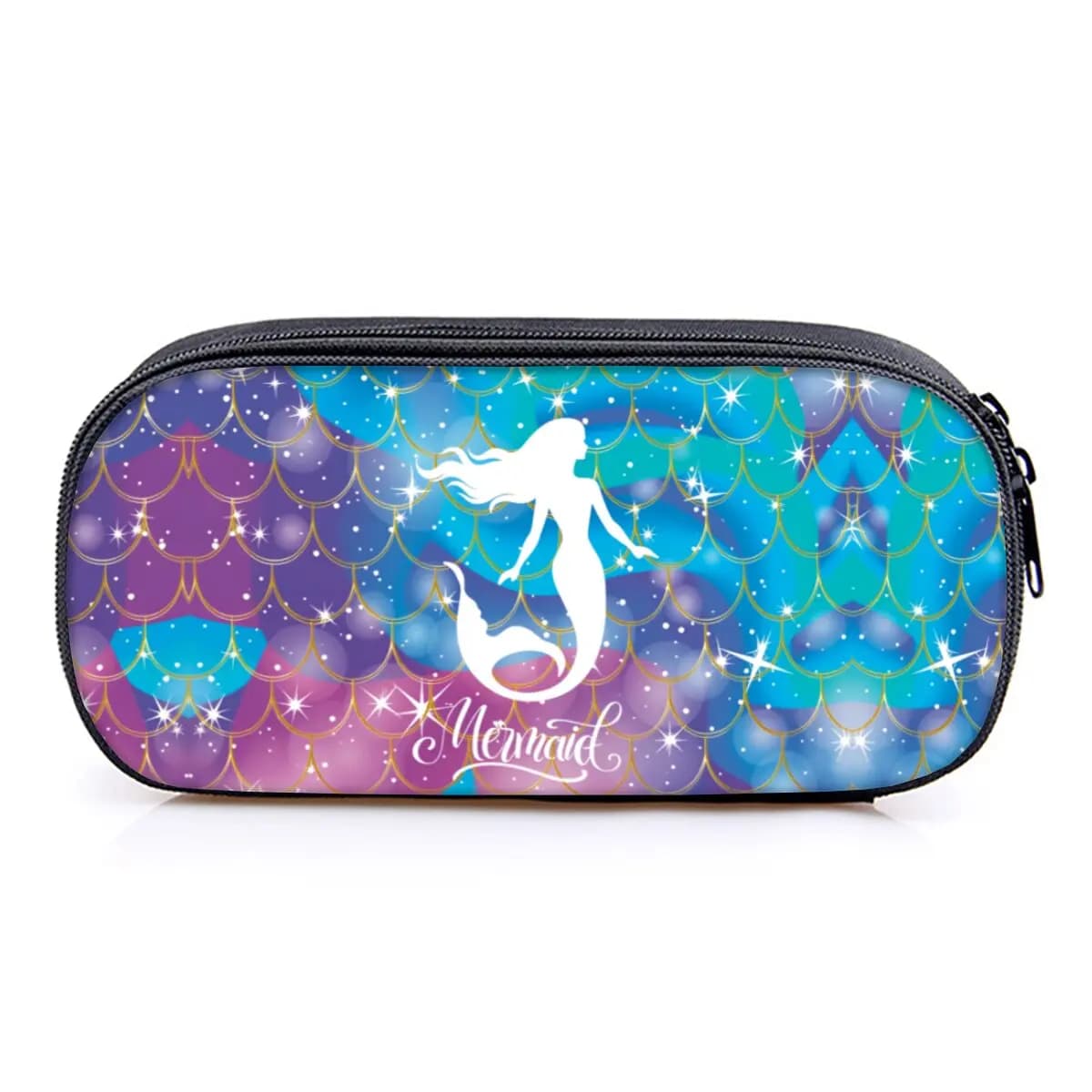Astuccio a strati con stampa a sirena, borsa per penne piatta 2D di qualità, il miglior regalo per ragazzi/ragazze, materiale scolastico