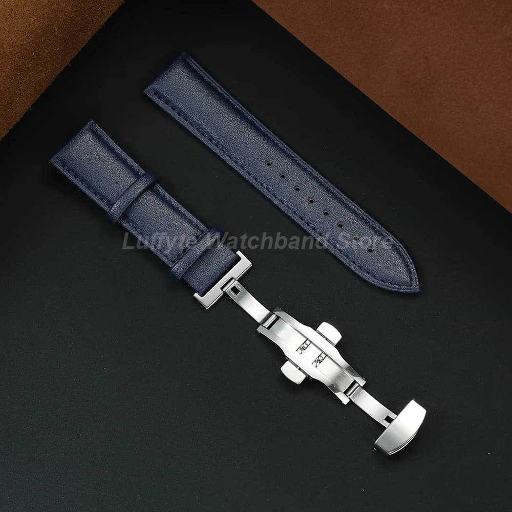 Women's Watch Strap PU Leather 18mm 20mm 22mm with Butterfly Clasp, Soft Replacement Strap for Ladies