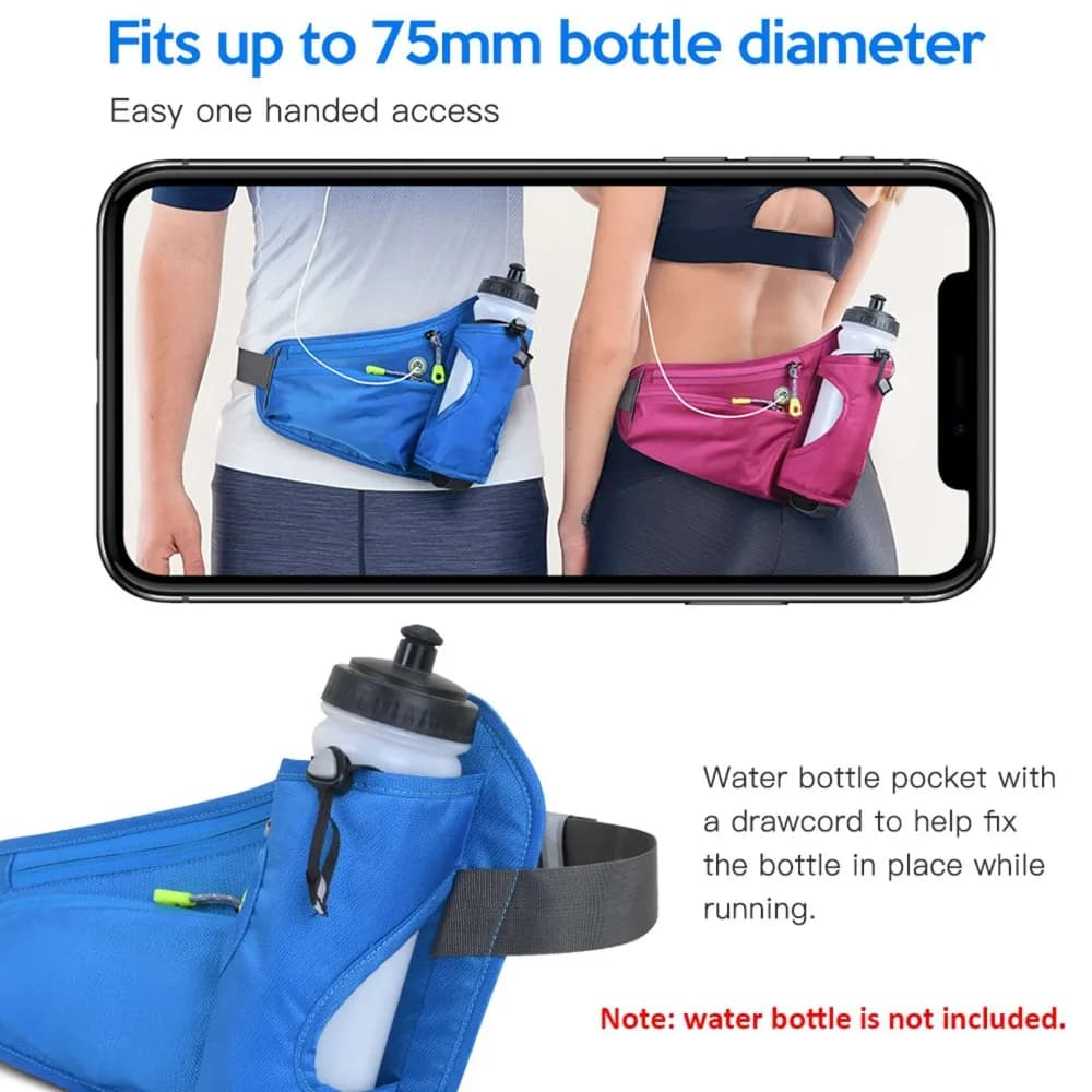Sport Bottle Holder, Waterproof Belt Compatible with Phone, Adjustable Belt for Running and Jogging