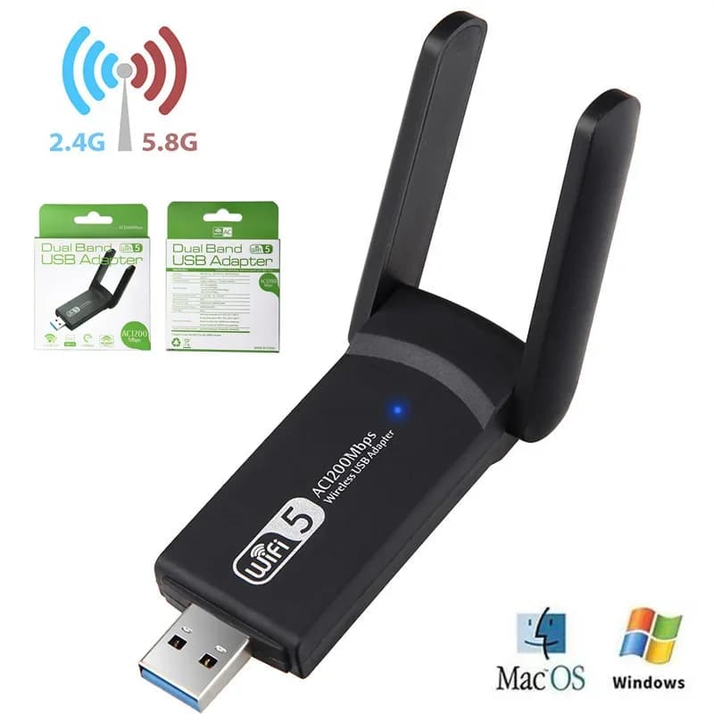 2.4G/5GHz 1200Mbps Usb Scheda di rete wireless Dongle Antenna AP Adattatore Wifi Dual Band Wi-Fi Usb 3.0 Lan Ethernet 1200M Adattatore