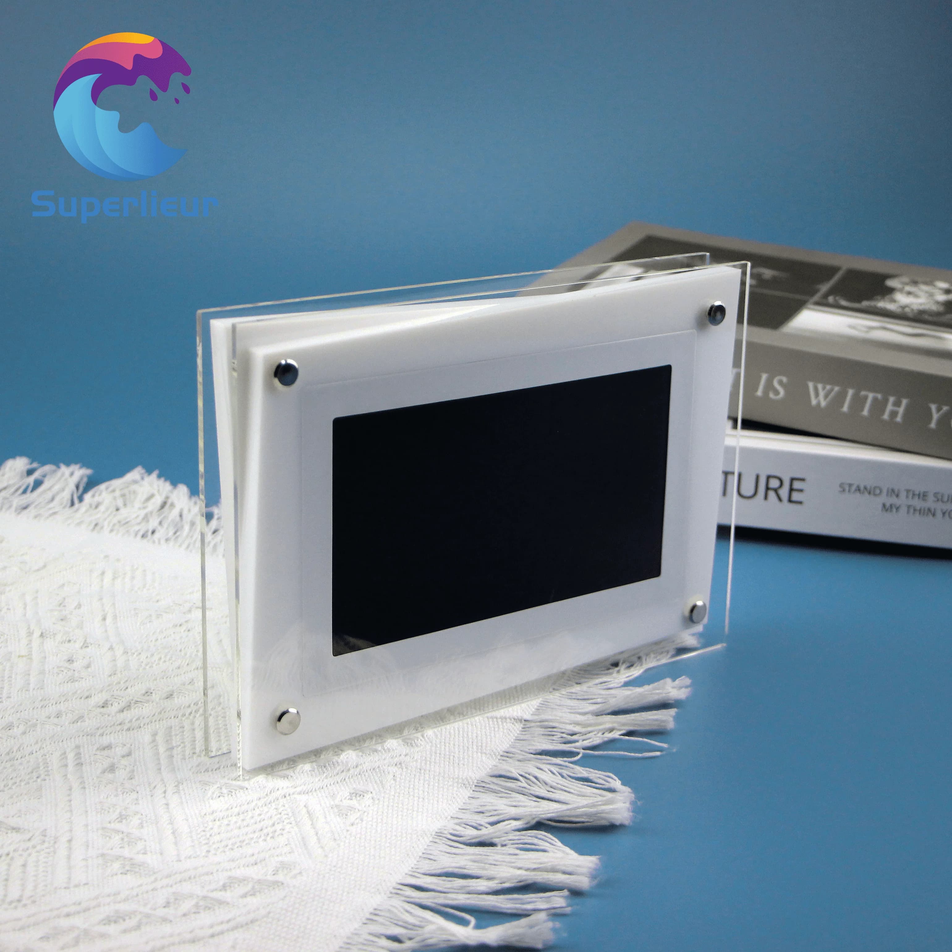 7.0 Inch Battery Operated Acrylic Digital Photo Frame with LCD Screen Best Friend Motion Video Display Unique Gifts