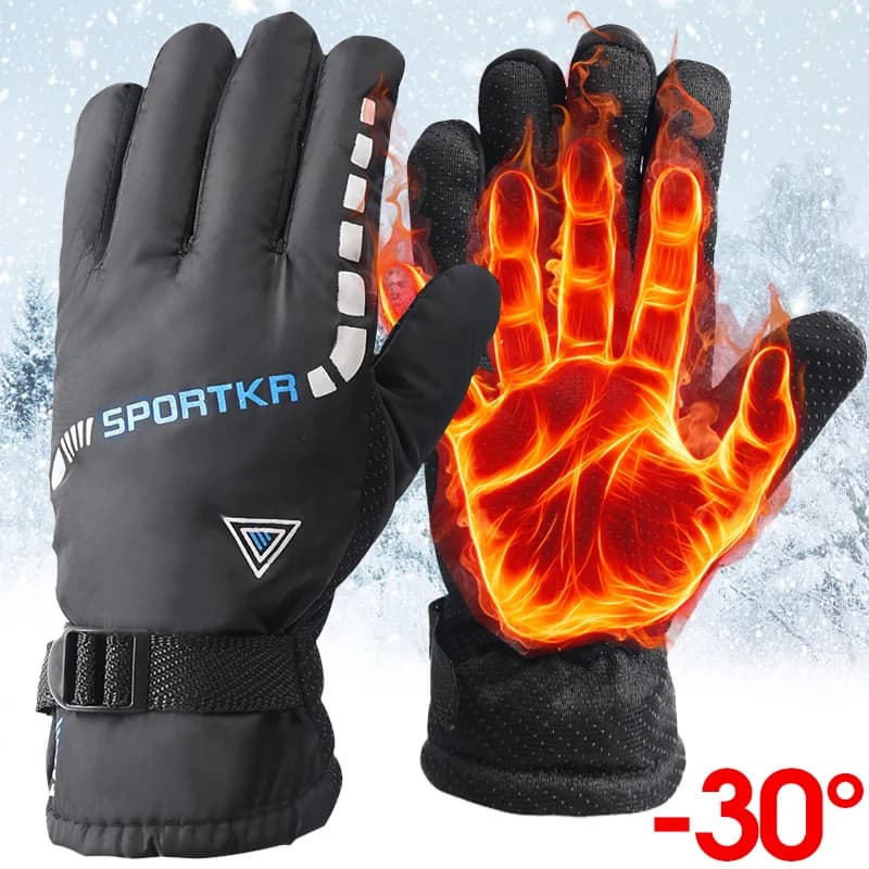 Guanti invernali caldi Attività all'aperto Guanti addensati impermeabili e antiscivolo Sci Equitazione Escursionismo Guanti sportivi da moto