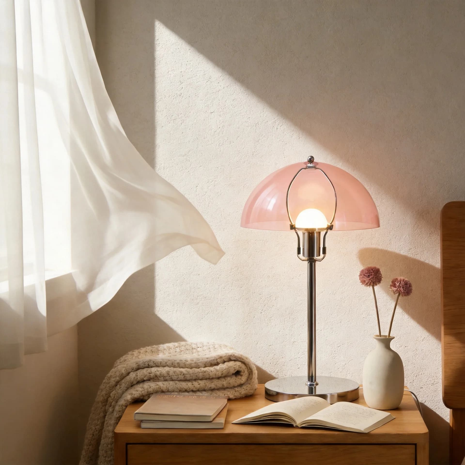 Acrylic Bauhaus Table Lamp for Bedroom Desk, Dimmable Night Light with Warm Glow, Minimalist Home Decor Accent