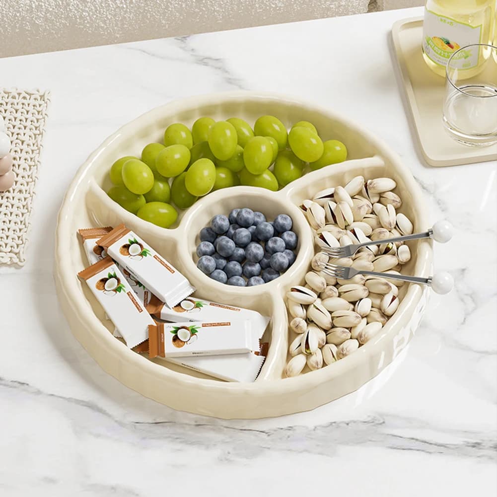 Vassoio da portata per snack di frutta Vassoio da frutta da cucina grande per frutta secca