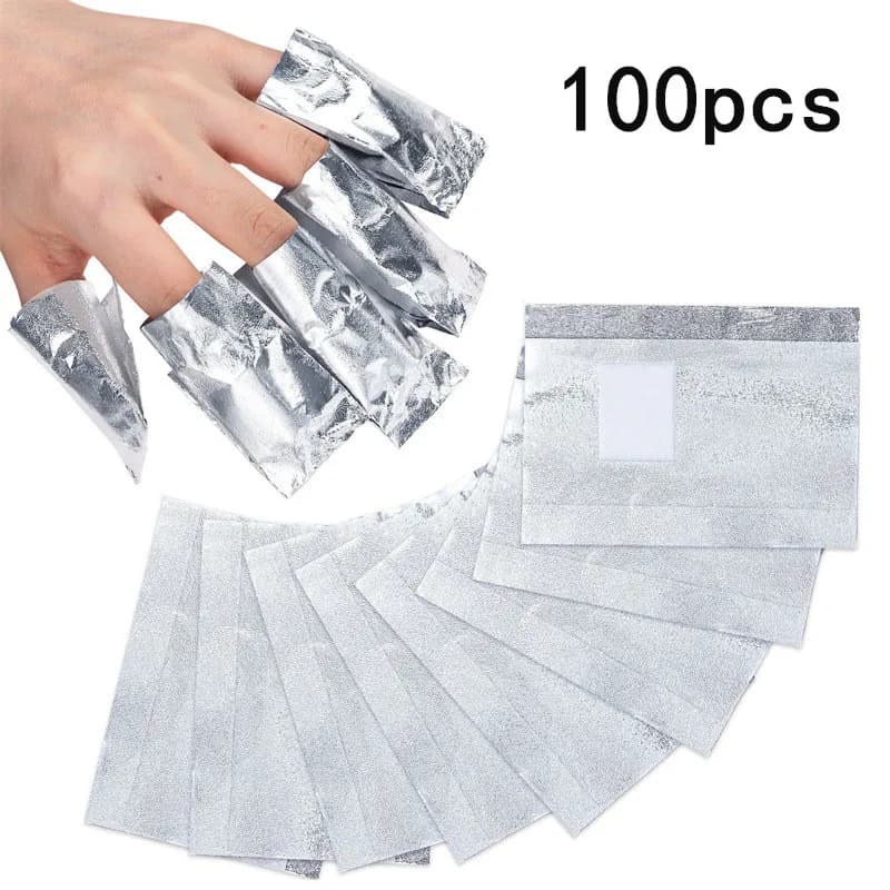 50/100pcs Remover Aluminum Foil Nail Wraps For Soak Off Acrylic Gel Polish Professional Cleaning With Cotton Pad Manicure Tools