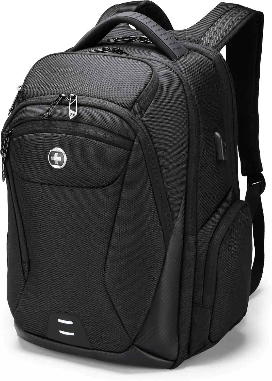 Laptop Backpack with USB Charging Port & RFID Protection, Fits 15.6 Inch, Black