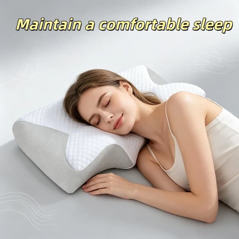 Nuovo Cuscino Ortopedico Cervicale 2026 2 in 1 in Memory Foam Ergonomico Sagomato per Alleviare il Dolore al Collo, Adatto a Tutti i Tipi di Dormienti