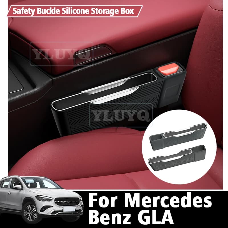 Per Mercedes-Benz GLA: Scatola portaoggetti laterale per sedile, custodia portaoggetti per copricintura di sicurezza, borsa portaoggetti per spazi vuoti, accessori auto