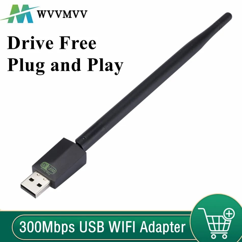 WvvMvv 300Mbps adattatore WIFI scheda di rete Wireless gioca e riproduci Mini adattatore WiFi USB ricevitore wi-fi LAN per PC Windows
