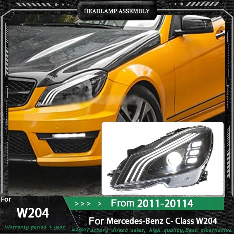 Luci anteriori per auto per Benz W204 Faro a LED 2011 2012 2013 2014 Classe C C200 C260 Segnale DRL Faro Accessori automobilistici