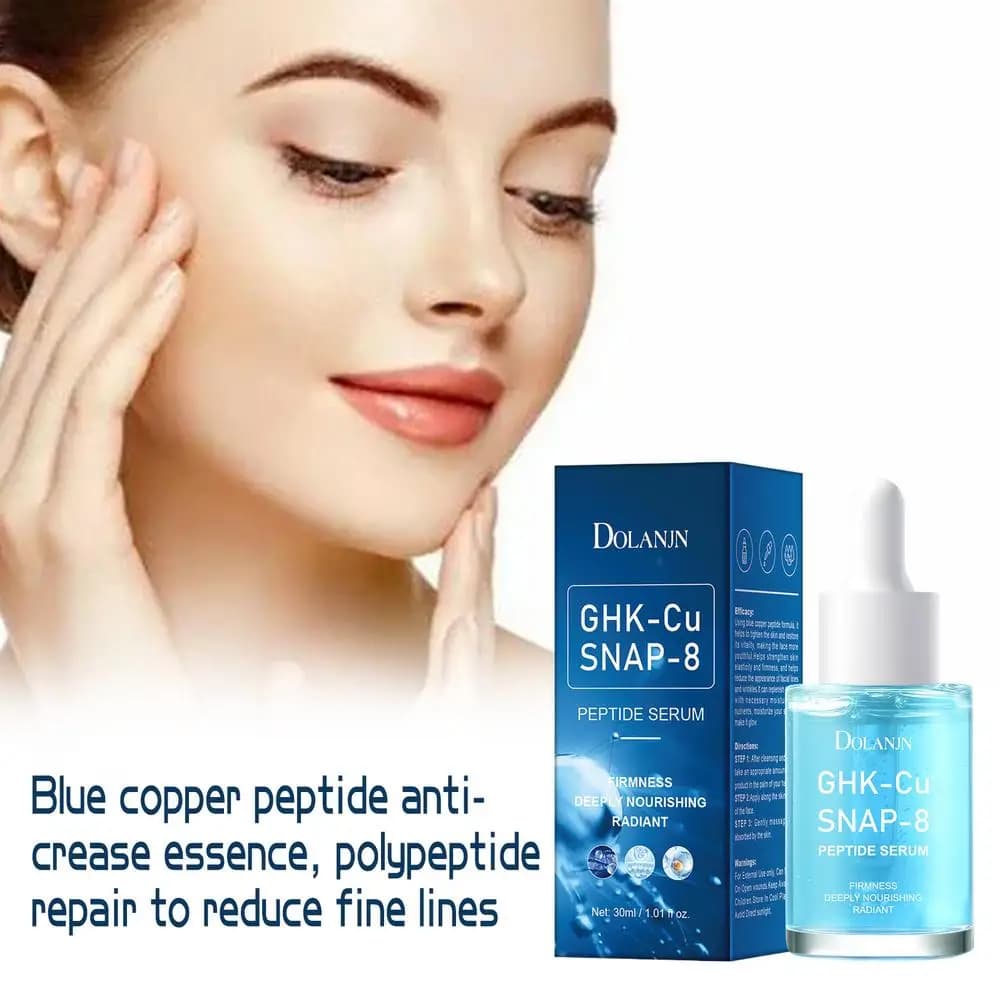 GHK-Cu Copper Peptides Facial Serum Premium SNAP-8 Faded Fine Lines Wrinkles Firming Moisturizing Hydration Collagen Skincare