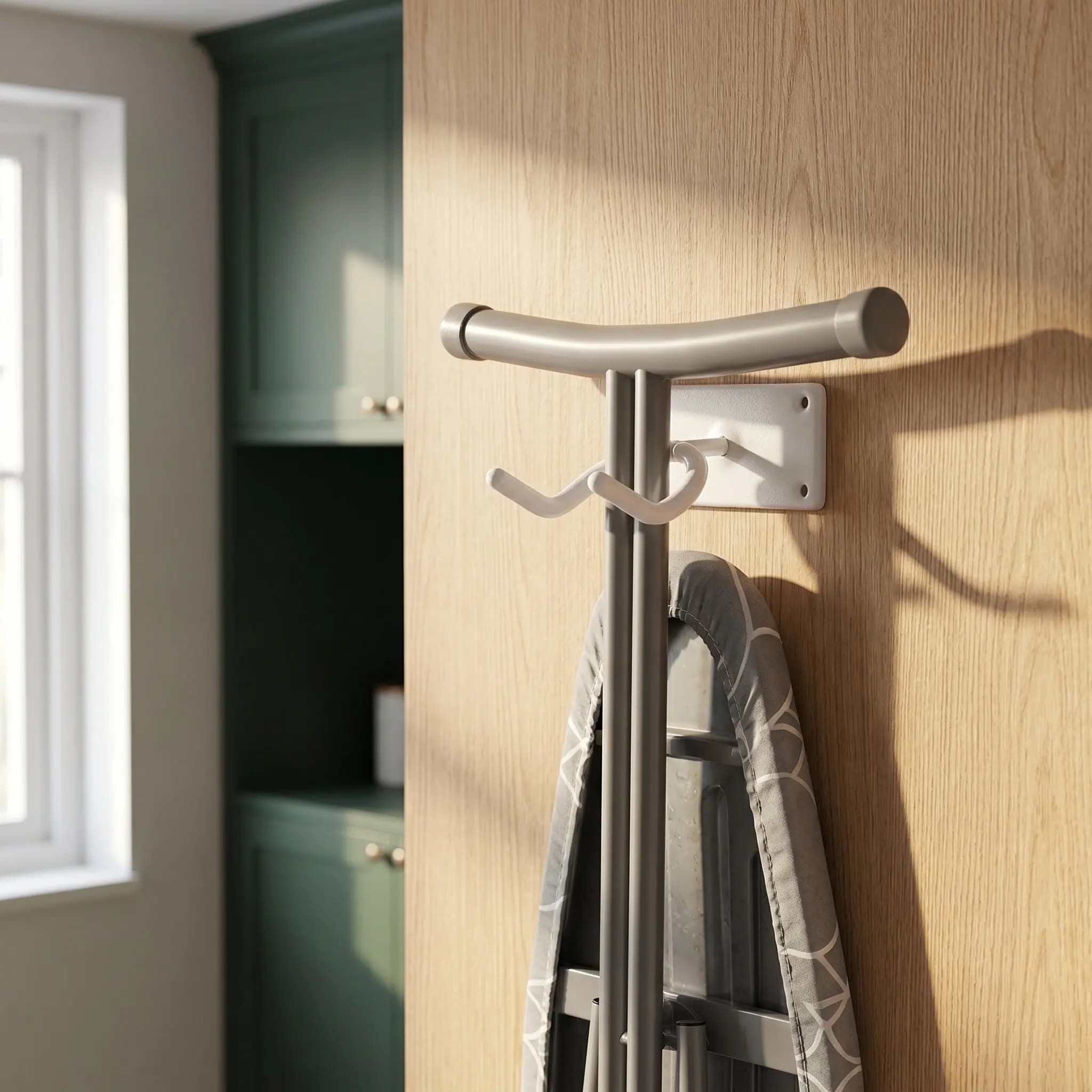 Sturdy Wall Mount Ironing Board Hanger Universal Fit Metal Iron Holder for Laundry Room Utility Closet Iron and Ironing Board