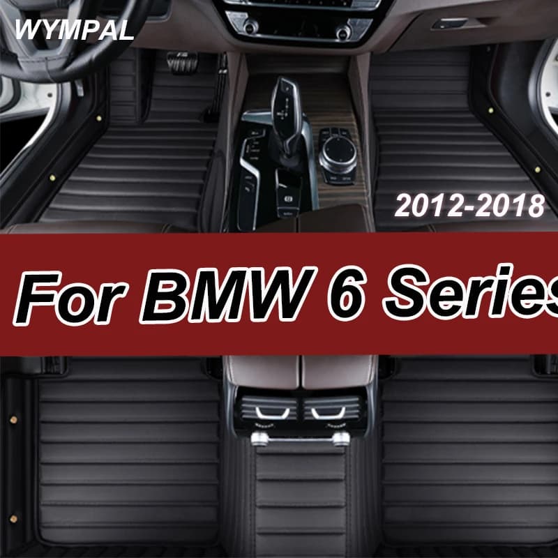 Luxury Car Floor Mats For BMW 6 Series F06 2012~2018 Durable Carpets Protective Pad Mat Luxury Leather Rug Car Accessories 640i