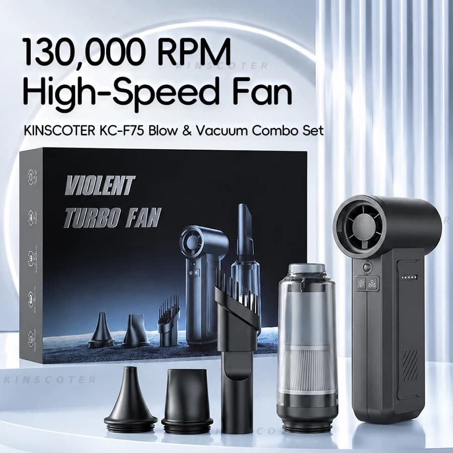 Kinscoter Mini Violent Turbo Fan 130000RPM Electric Air Blower Portable Dust Cleaner 8000mAh High-Performance Brushless Motor