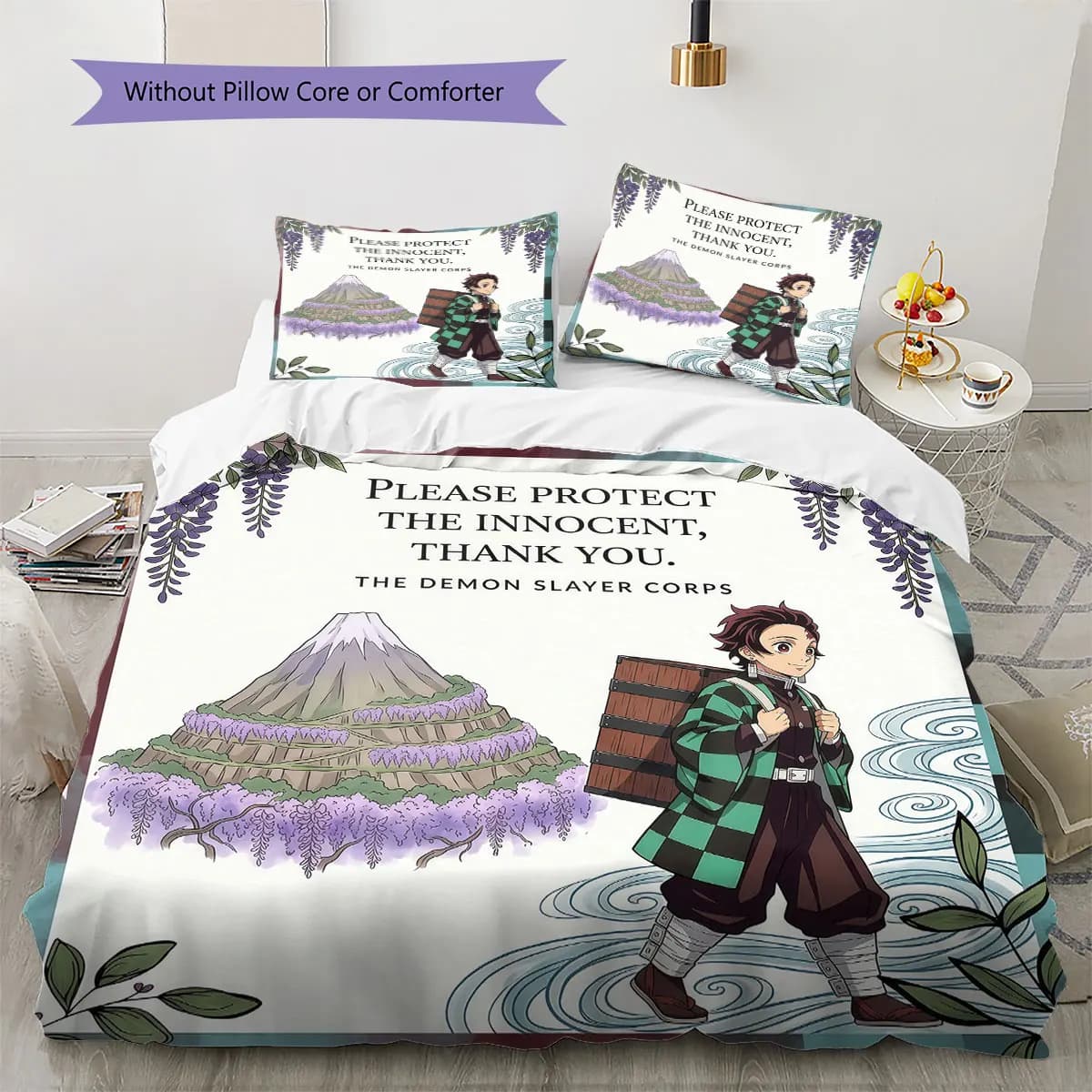 Demon Slayer Soft Duvet Cover Kid's Bedding Set,Extra Large Size Christmas Gifts Various Sizes Available -HE185