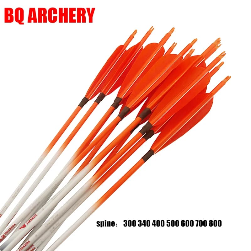 Carbon Arrows for Archery, Turkey Feather, Plastic Nock, Hunting Accessories, Sp300, 28-30Inch, 5Inch, 75gr Tips, 6Pcs