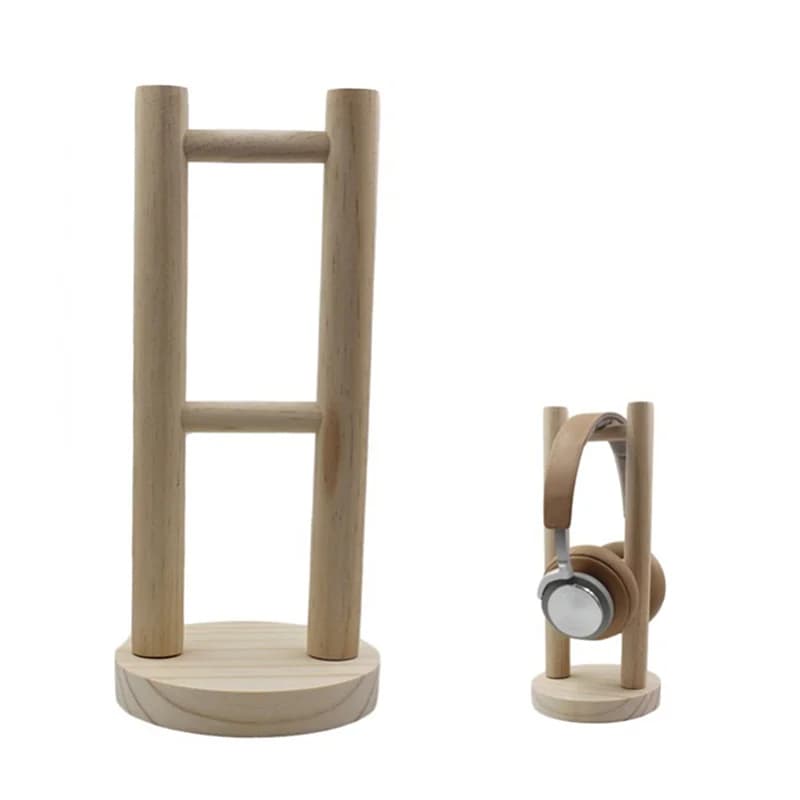 Solid Wood Headphone Stand, Headphone Headset Hanger Display Stand, Universal Noise Reduction Headphone Stand Wall Mount
