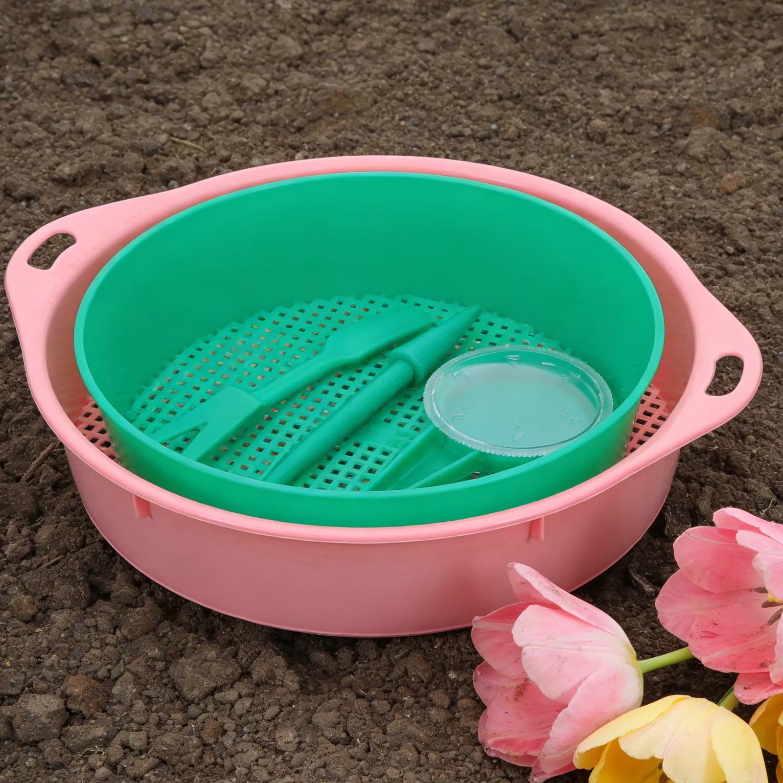 Set of Gardening Tools with Handle Extension for Semina, Transplanting, Sewing, Planting, Planting Flowers, Vegetables and Bulbs