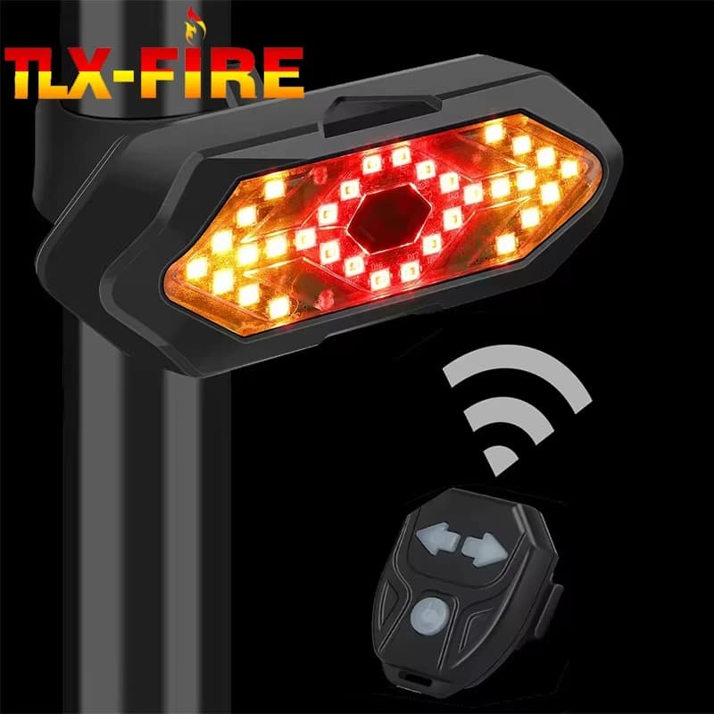 Fanale posteriore per bici con indicatori di direzione Luci di avvertimento per bici Telecomando senza fili Fanale posteriore per ciclismo Accessori per bici da guida notturna