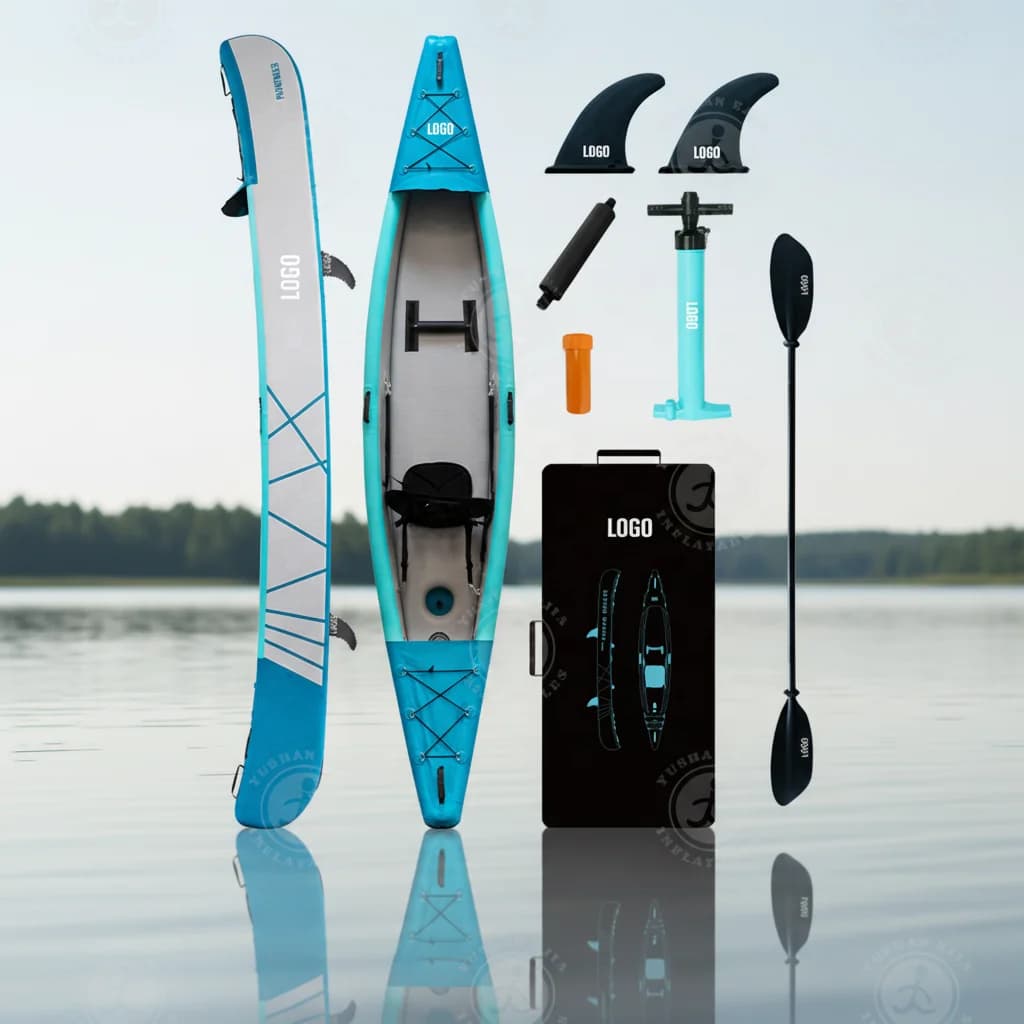Kayak Gonfiabile Personalizzato o da 380 cm (12,5 piedi) per 1 Persona con Pompa Manuale e Pagaia, Montaggio in 5 Minuti