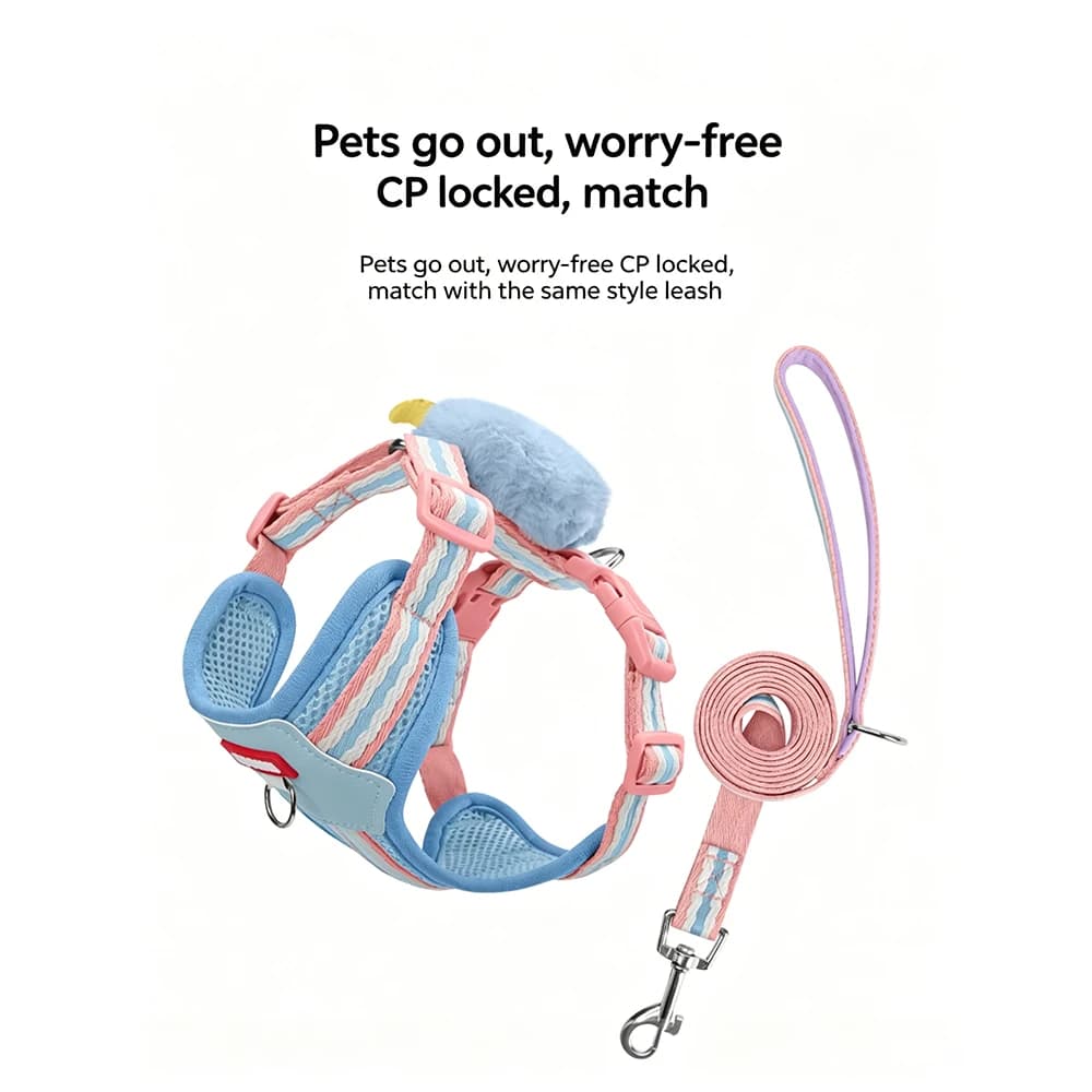 Pet Dog Cat Harness, Dog Leash Vest-Style Pet Harness, Anti-Escape Small Dog Harness, Small Dog Leash Anti-Escape