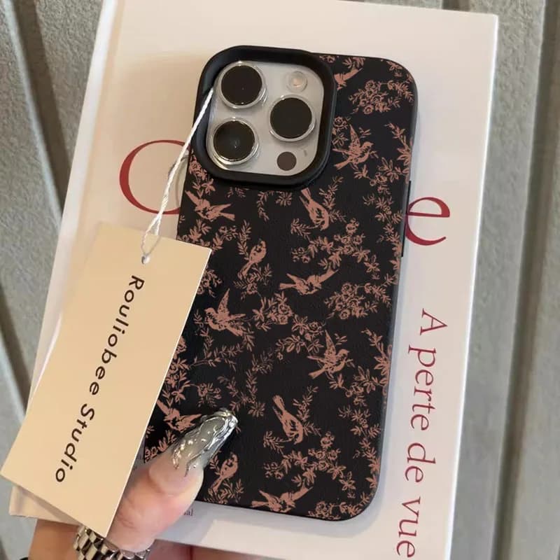 Pink Small Flowers Lichee Pattern Silicone Phone Case For iPhone 17 16E 16 15 14 13 XS X XR12 11 Pro Max Plus Shockproof Cover
