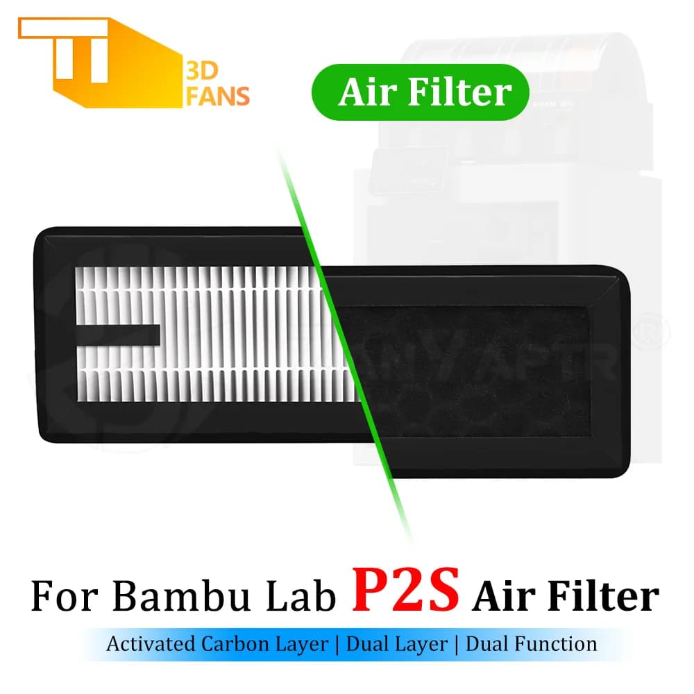 Filtro dell'aria per Bambu Lab P2S, filtro a carbone attivo, filtro purificatore d'aria per stampante 3D, accessori di ricambio