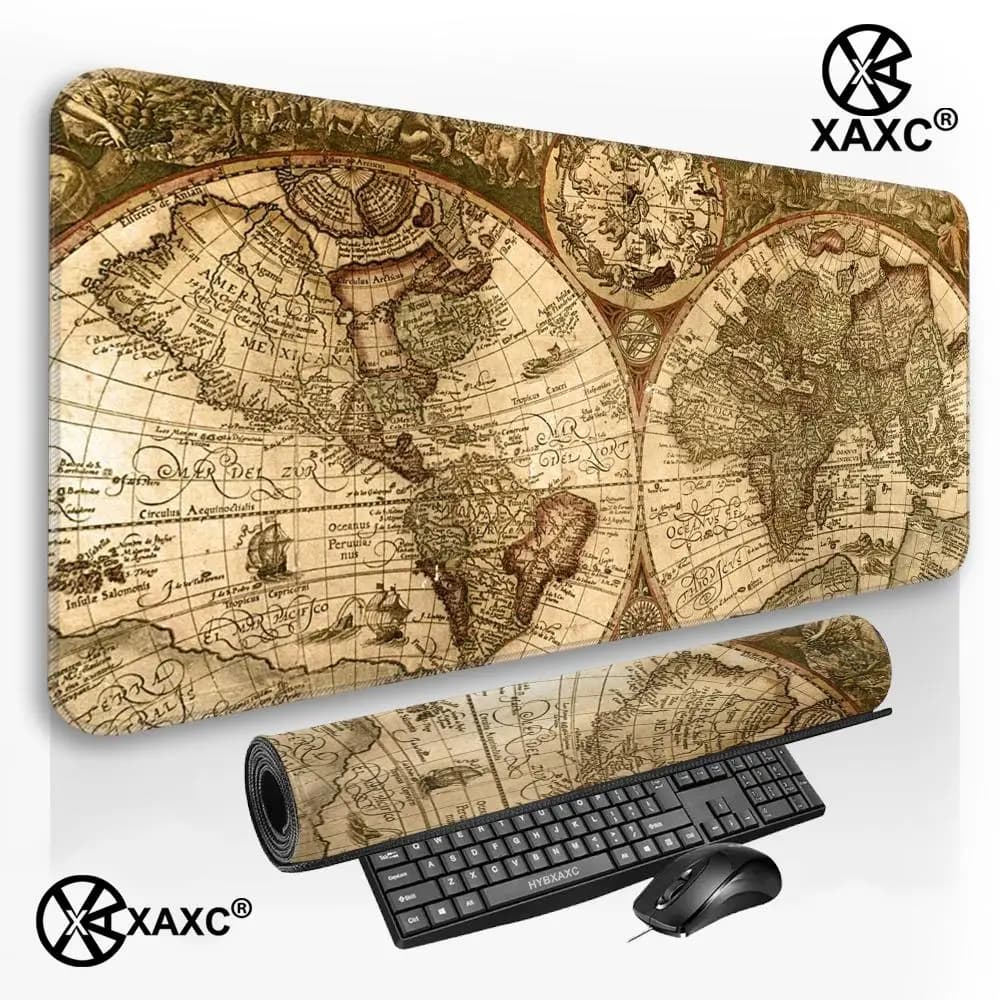 Retro navigation Map Art XAXC Mouse Pad Large Gaming Mouse Pad HD Print Waterproof XXL Desk Mat For PC Laptop Non-slip Desk Mat