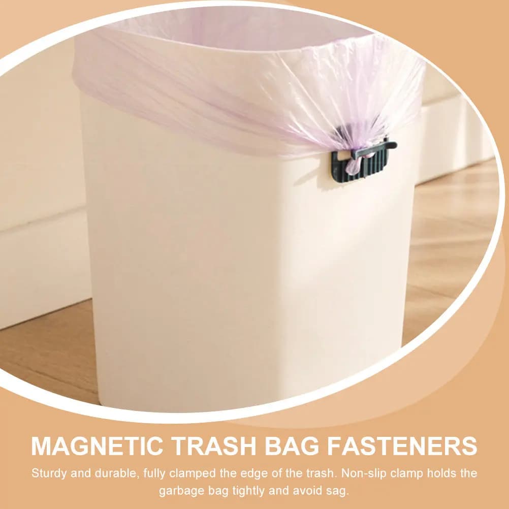 8Pcs Premium Plastic Trash Bag Clips Heavy Duty Anti-Slip Garbage Can Fasteners for All Bin Sizes Home Kitchen Waste Basket