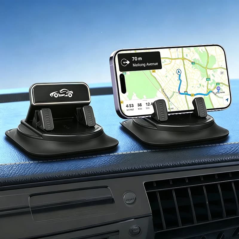 Supporto antiscivolo per cellulare da cruscotto auto 360 ° Supporto universale per telefono da auto con staffa di navigazione rotante e fissabile