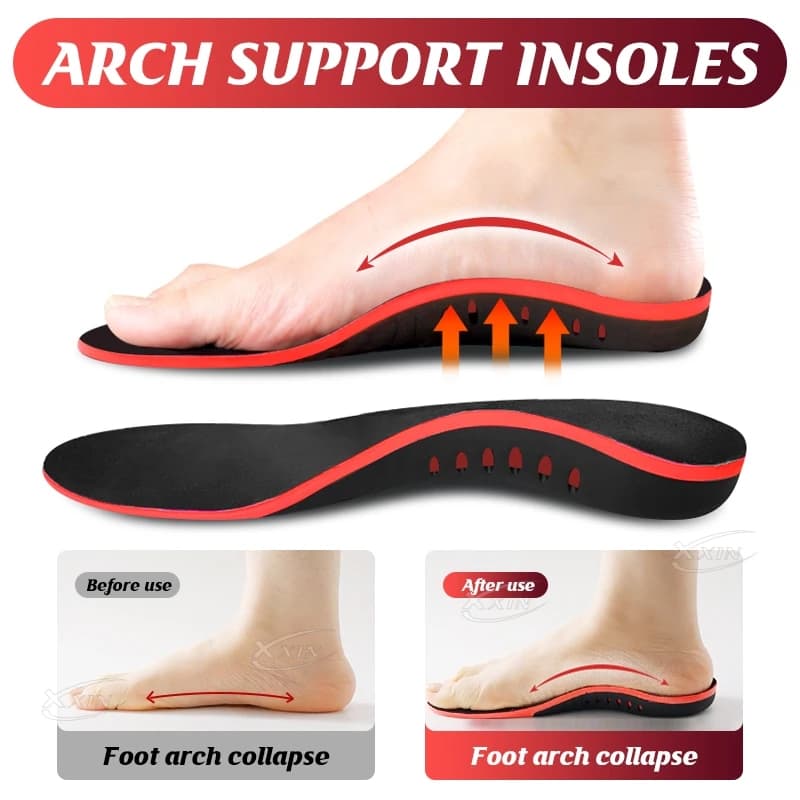 【Xxin】 Solette per scarpe con supporto per l'arco plantare Cuscino per la correzione del piede piatto Inserto per cuscino Coppa per tallone ortopedico Memory Foam Size35-49