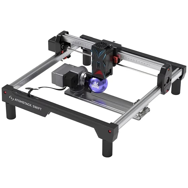 Macchina per Incisione Laser Swift 12W con Rullo Rotante R8 300 X 300mm, Controllo Wi-Fi/USB/APP, Incisore e Taglierina Laser