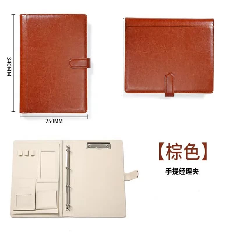 Multifunctional PU Leather Notebook Folder A4 Paper Envelope Expanding File Folder Document Material Loose Leaf Office Supplies