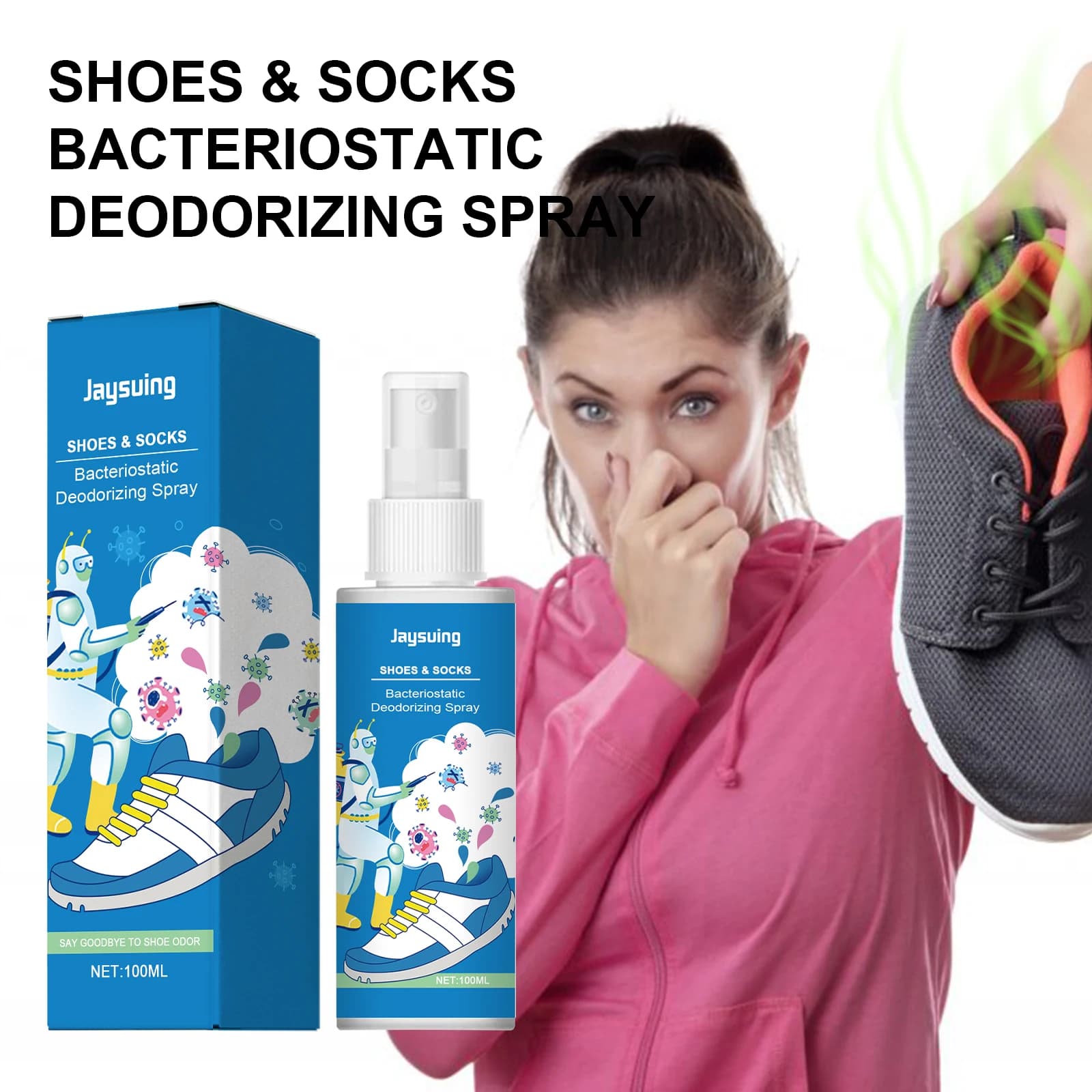 Deodorant spray for shoes and socks Cleaning of sneakers Drying odors and perfume Deodorant for shoes boxes