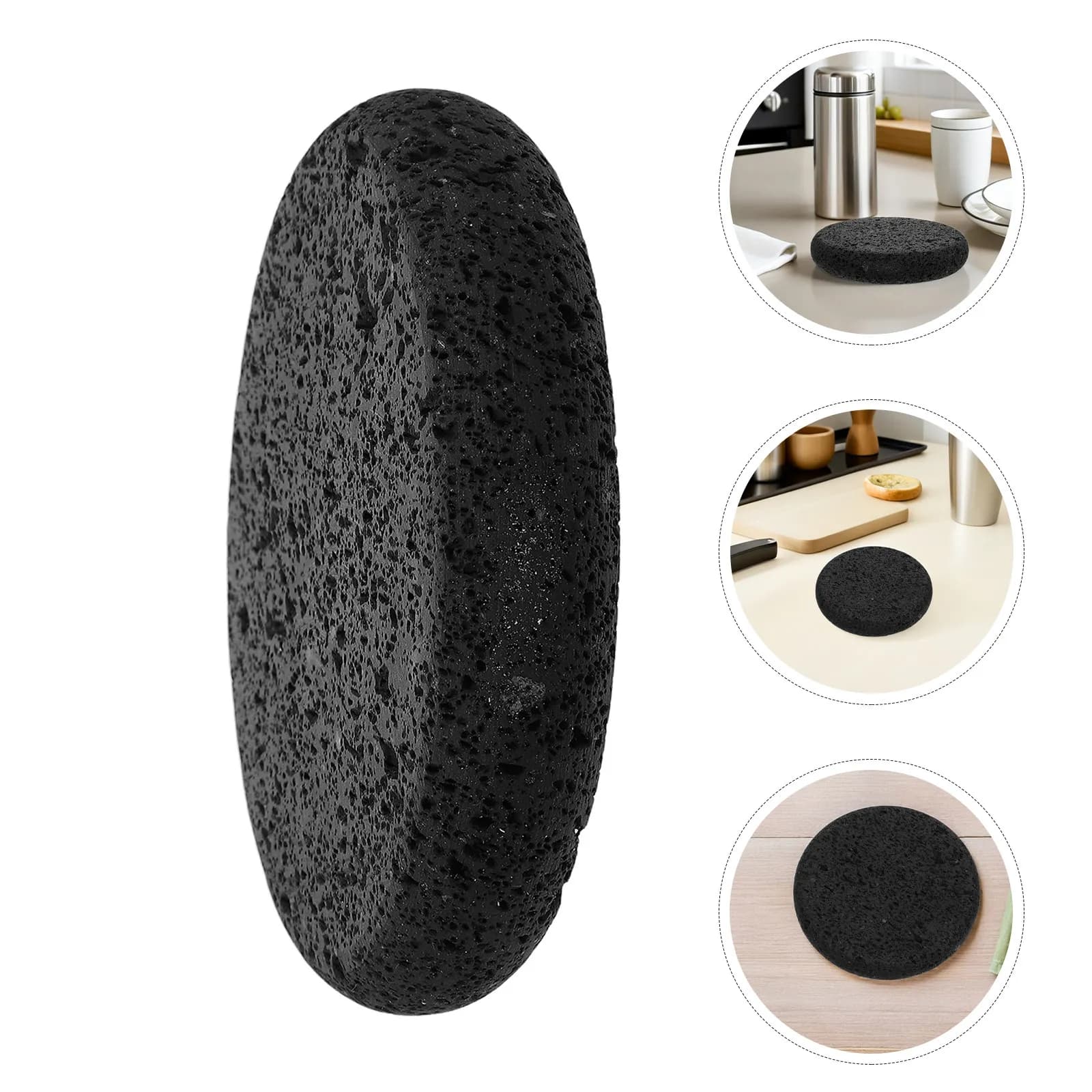 Pietra Refrattaria per Pizza, Pietra Vulcanica per Grigliare, Piattaforma Rotonda in Lava da 13 cm per BBQ Coreano, Bistecche, Teppanyaki, Forno per Pizza da Esterno