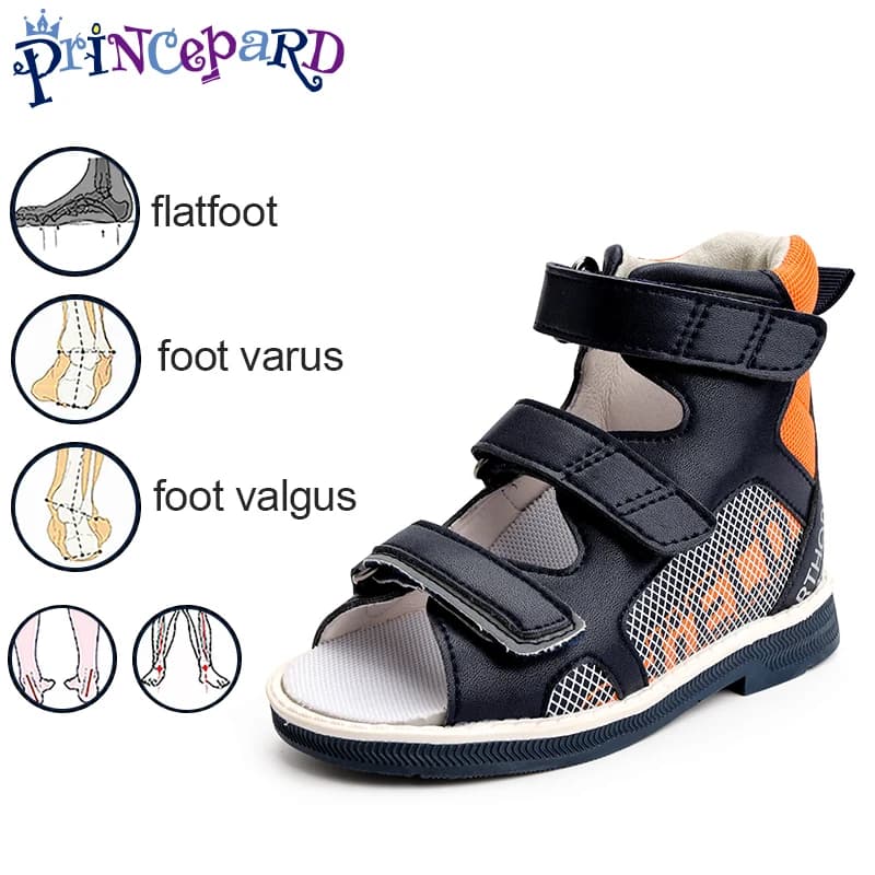 Sandali ortopedici per bambini, scarpe correttive per bambini Princeard con schienale alto, supporto per caviglia e arco plantare con soletta ortopedica