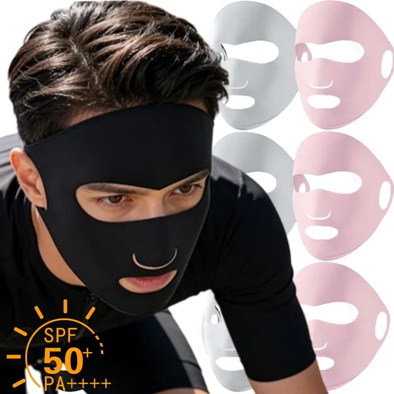Maschera Solare UPF 50+ Traspirante con Protezione UV, Balaclava in Nylon Elasticizzato a Quattro Vie per Ciclismo, Corsa, Escursionismo e Sport all'Aperto