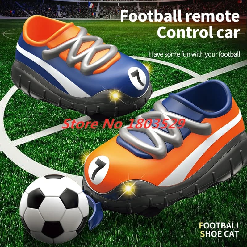 2.4G telecomando auto da calcio forma di calcio auto RC doppie auto da competizione con luci fredde gioco di corse giocattoli veicolo da cambio