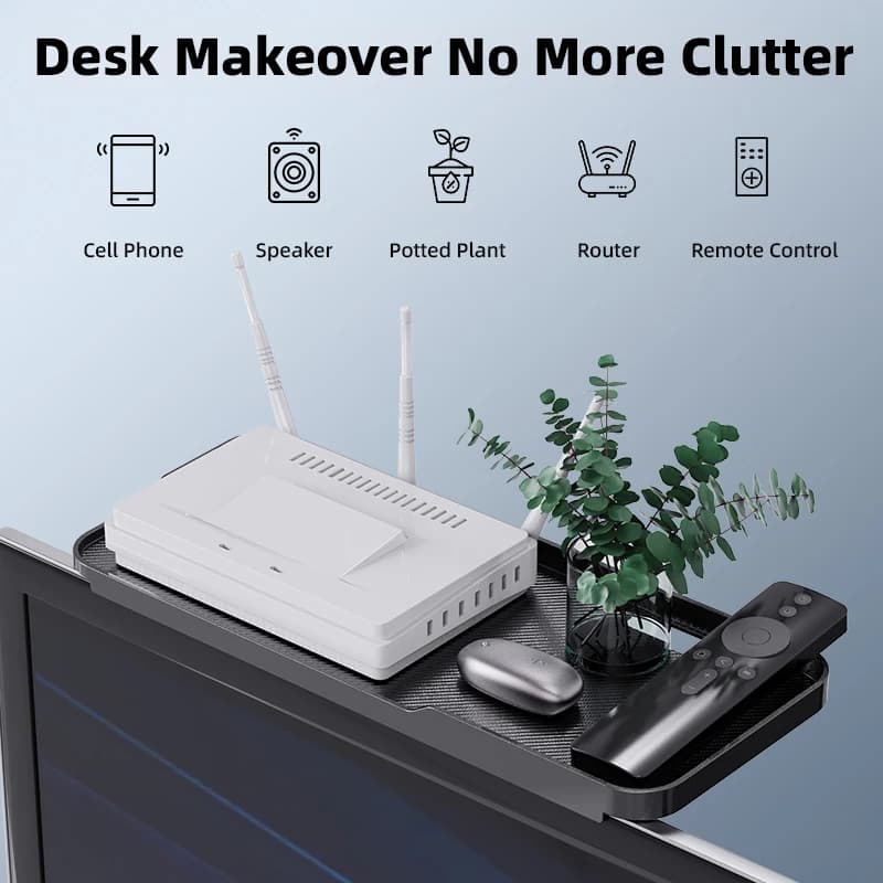Supporto Universale da Scrivania Vyvylabs Aggiornato per Schermo TV, Monitor, Set-Top Box, Lettore, Organizzatore per Ufficio e Casa