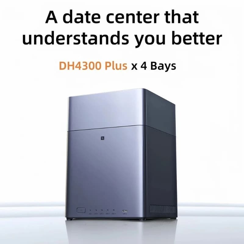 DH4300 Plus Nuovo Server NAS a Quattro Bay per Archiviazione di Rete, Dischi Rigidi Non Inclusi.