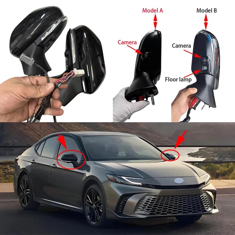 For Toyota Camry 9th generation 2024-2026 Car left right side doors Heating Blind spot camera function rearview mirror assembly