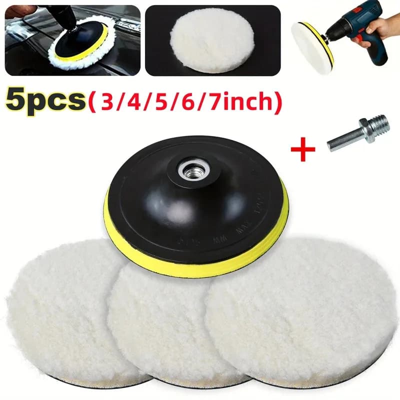 5PCS 7/6/5/4/3 pollici Auto Lucidatura Ceretta Lucidatura Ruota Pad Auto Lucidatore Kit per Auto M10/M14 Trapano Connettore Auto Vernice cura