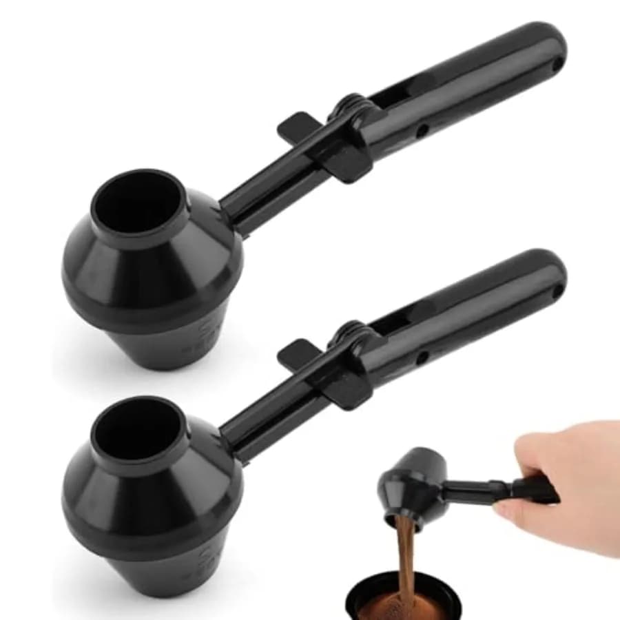 2pcs Coffee Scoop and Funnel for Reusable K Cup, Protein Scoop Funnel, Coffee Powder Scoops, Coffees Measuring Spoons 2 Tablesp