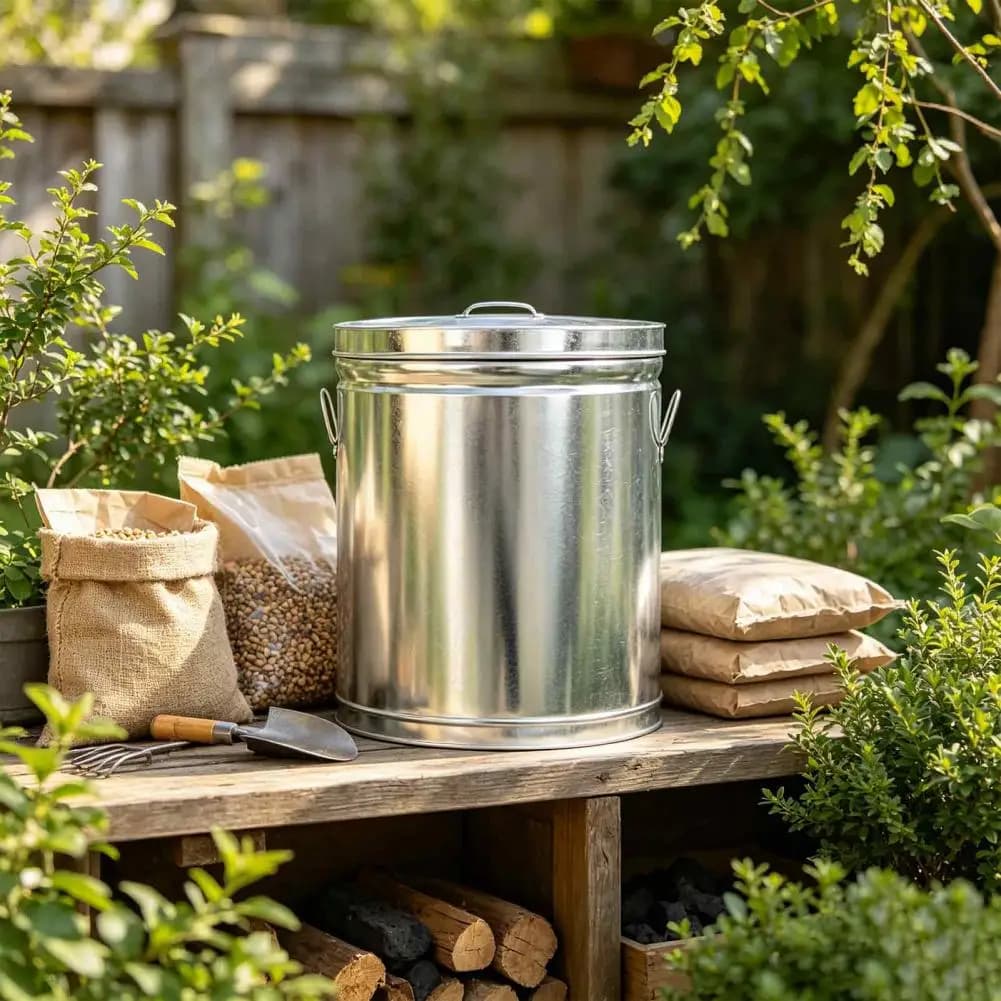 Metal Rice Storage Canister with Lid Moisture-proof Food Container Durable Pantry Jar for Dry Goods Pet Food Kitchen
